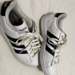 Adidas Classic White and Black Trainers
